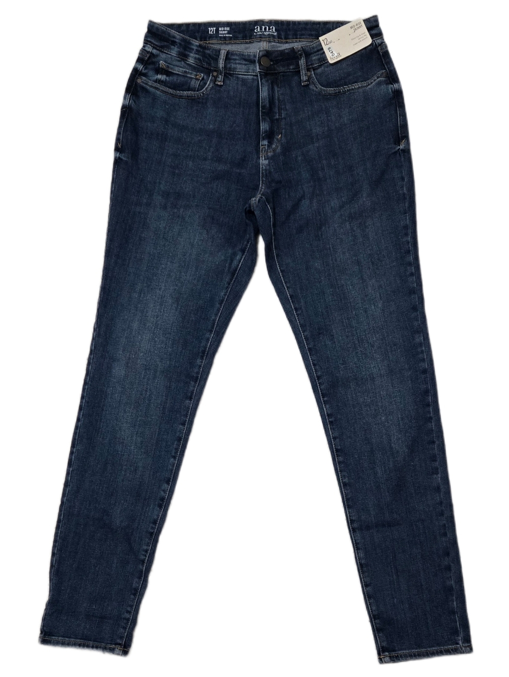 Mid-Rise Skinny Blue Jeans NWT Size 12 Tall ANA A New Approach